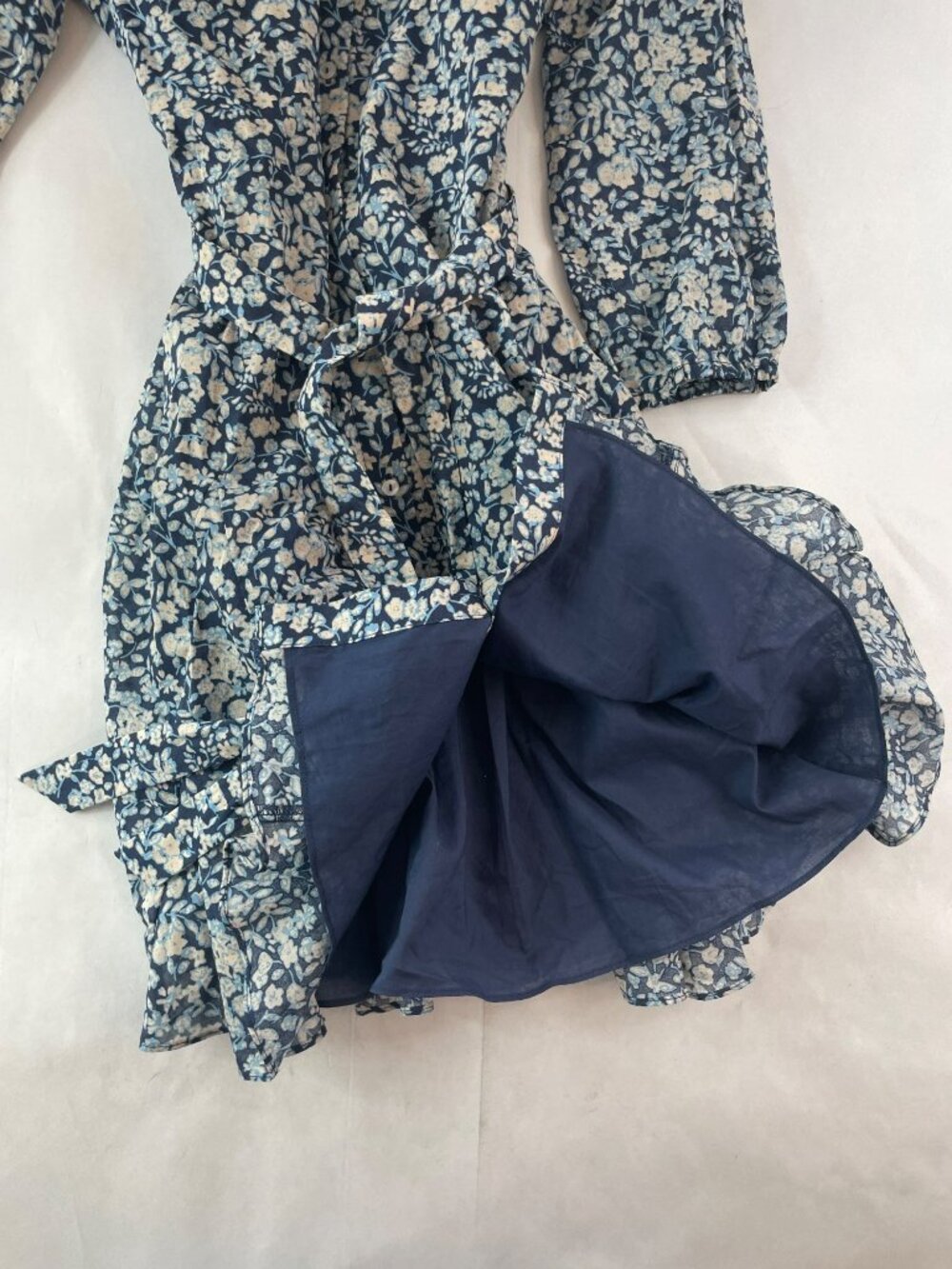 Halogen Ditsy Floral Button-Up Shirtdress Size XS Blue Long-Sleeve MSRP$89 NWT - Picture 7 of 8